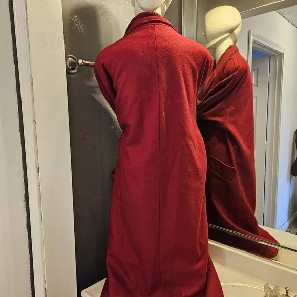 Vintage Rare Red Trench Coat Sz M/L Andover Fabric ForstMann